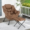 Tangkula Lazy Sofa Chair Accent Leisure Armchair w/ Folding Footrest & Storage Pocket - 2 of 4