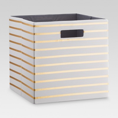 white cube storage with baskets