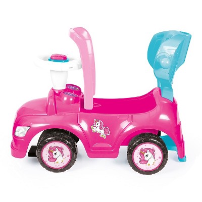 Pink Unicorn 4-in-1 Ride On Car with Parent Handle