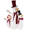 Northlight Lighted Tinsel Snowmen Family Christmas Outdoor Decorations - Clear Lights - Set of 3 - 3 of 4