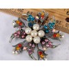 Anna-Kaci Crystal Rhinestone Faux Pearl Flower Swirl Wreath Fashion Pin Brooch - 2 of 4