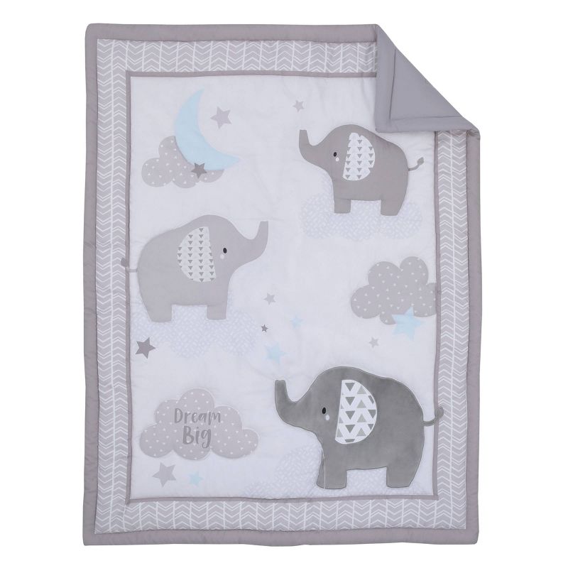 NoJo Elephant Stroll Dream Big Clouds Nursery Crib Bedding Set - 3pc, 2 of 6