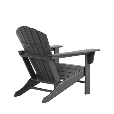 Gray HDPE Outdoor Adirondack Chair with Wide Armrests