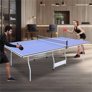 YONWAY Mid-Size Table Tennis Table Foldable Ping Pong Table Set for Games with Net,2 Table Tennis Paddles and Balls - 1 of 4