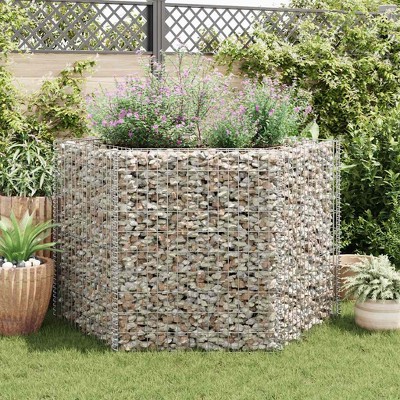 vidaXL Hexagonal Gabion Raised Bed 63"x55.1"x39.4"