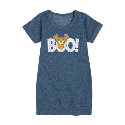 - Garfield - Garfield Boo Graphic Short Sleeve Fleece Dress