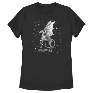 Women's Harry Potter Black and White Thestral T-Shirt - 1 of 4