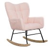 CAVINAS Velvet Glider Rocking Chair with High Backrest,Modern Upholstered Rocking Chairs,Nursery Accent Chair for Bedroom - 2 of 4