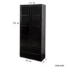 SKRAN Display Cabinet with Glass Doors, Curio Storage Cabinet with 2-Drawer, Bookcase with LED Lights, Black - 3 of 4