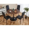 Dolonm Mid-Century Tulip Dining Table for 4-6, Round MDF Top with Metal Base, Wood Color Finish - Sturdy & Stylish for Kitchen, Dining, or Office - 3 of 4