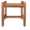 EcoDecors® Eleganto® 20" Teak Wood Shower Bench with LiftAide® Arms in EarthyTeak Finish - 4 of 4