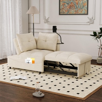 KTMBDW Multi-Function Folding Ottoman Breathable velvet Couch Bed with Adjustable Backrest, Convertible Chair for Living Room Apartment Office
