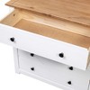 vidaXL Side Cabinet White and wood Solid pinewood Medium Side Cabinet - 4 of 4