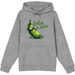 Cool As A Cucumber Humor Adult Long Sleeve Hoodie - 1 of 2