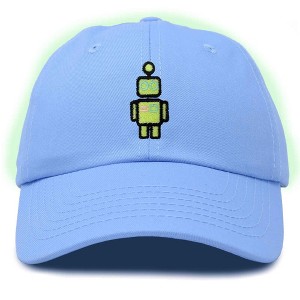 Dalix Robot Embroidered Glow in the Dark Retro Dad Hat Cotton Baseball Cap Adjustable Mens - 1 of 4