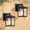 2pk 11" Metal/Glass Square Modern Outdoor Wall Light Matte Black - LNC: LED Weather-Resistant, UL Listed - image 2 of 4