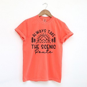 Simply Sage Market Women's Take The Scenic Route Horizon Short Sleeve Garment Dyed Tee - 1 of 2