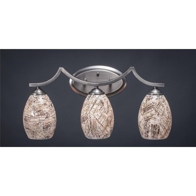 Toltec Lighting Zilo 3 - Light Vanity in  Graphite with 5" Natural Fusion Shade
