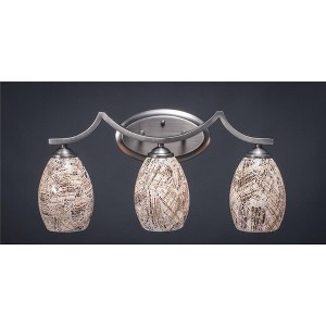 Toltec Lighting Zilo 3 - Light Vanity in  Graphite with 5" Natural Fusion Shade - 1 of 1