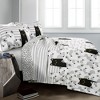 2pc Twin Kids' Striped Bear Reversible Quilt Set Gray/Black - Lush Décor: Kids Bedding, Modern Animal Theme, OEKO-TEX Certified - 2 of 4