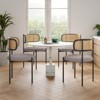 VYNXARIA Modern Light Gray Upholstered Dining Chairs Set of 4£¬Rattan Back Accent Kitchen Chairs with Metal Legs - 4 of 4