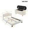 2-Pieces Bedroom Sets, Full Size Flower-Shaped Upholstered Led Platform Bed, Storage Bench For Organized Spaces-Cuddlewood - 4 of 4