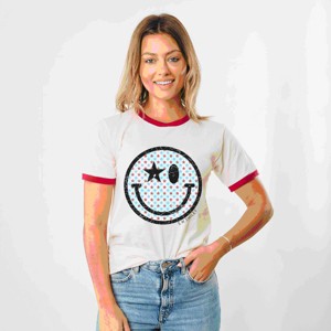 Simply Sage Market S.W.Smiley Patriotic Stars Ringer Tee - 1 of 4