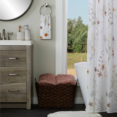 Floral Print Cotton Hand Towels, 2-Piece Set