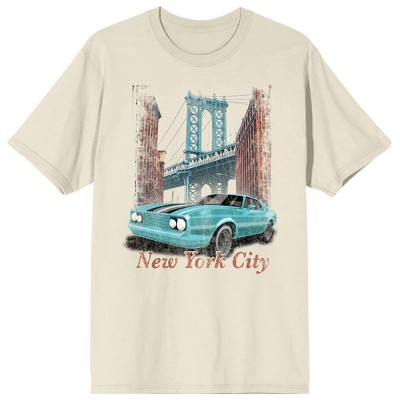 Car Fanatic Orange Vintage Car Front Men's Natural Graphic Tee-Large