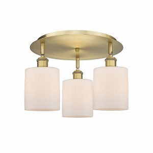 Cobbleskill - 3 Light Flush Mount In Art Deco Style-9.63 Inches Tall and 17.75 Inches Wide - 1 of 1