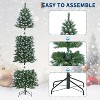 Acekool 9FT Pre-Lit Christmas Tree with Dual Color Lighting, Slim Pencil Pine Tree with Cones, Foldable Metal Leg, Holiday Indoor Outdoor Decoration - 4 of 4