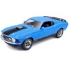 1970 Ford Mustang Mach 1 428 Blue with Black Stripes "Special Edition" 1/18 Diecast Model Car by Maisto - 2 of 3