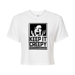 Women's - Are You Afraid of the Dark - Keep It Creepy Cropped Graphic T-Shirt - 1 of 4