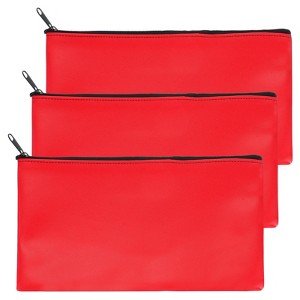 Unique Bargains Oxford Fabric Zippered Water Resistant Tear Resistant Bank Deposit Bag 3 Pcs - 1 of 4