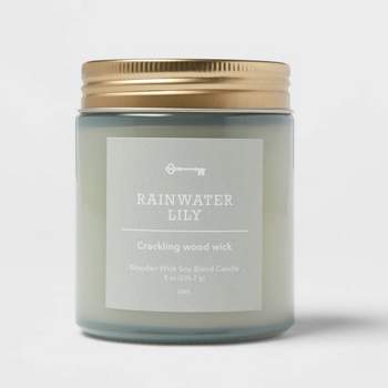 Tinted Glass Rainwater Lily Lidded Jar Candle Blue 8oz - Threshold™