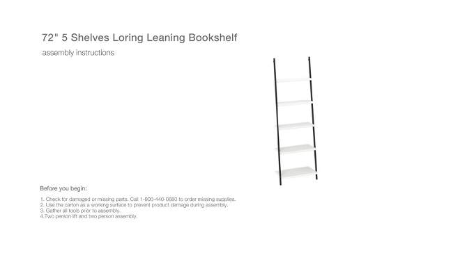 72" Loring 5 Shelf Leaning Bookshelf - Threshold™, 2 of 13, play video