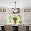 22" Modern Black Geometric 6-Light Chandelier ¨C Industrial Metal Pendant Light Fixture for Living Room, Dining Room, or Kitchen (Bulb Not Included) - 2 of 4