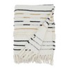 50"x60" Woven Sophistication Corded Fringe Throw Blanket Ivory - Saro Lifestyle - 3 of 4
