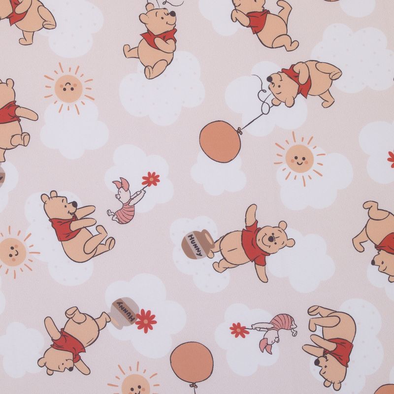 Disney Winnie the Pooh Tan, Red, and White Piglet, Balloons, and Hunny Pots Super Soft Nursery Fitted Mini Crib Sheet, 2 of 5