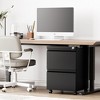 Mlezan 2-Drawer File Cabinet: Mobile, Lockable, with Wheels. Fully Assembled, Metal Cabinet for A4/Letter/Legal Files, Under-Desk Storage. - 4 of 4