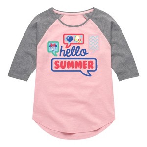 Girls' - Disney - Hello Summer Shirt Tail Raglan Graphic T-shirt - 1 of 4