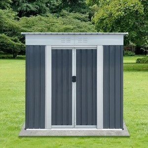 Gulches Outdoor Storage Sheds 6FTx4FT Pent Roof for Backyard, Patio, Garage, Lawn, Grey - 1 of 4