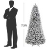 Slim Artificial Snow Flocked Christmas Tree – 350 Clear Warm White Lights, Hinged Design with Metal Stand, Skinny Xmas Tree for Home - 4 of 4