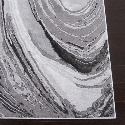 Gray Abstract Hand-knotted Reversible Area Rug