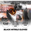 GLOVEWORKS Black Nitrile Gloves with Raised Diamond Texture- Medium Duty, Industrial Grade - Great for Auto Detailing, Food Service, and Cleaning - 2 of 4