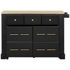 Vynxaria 51"W Kitchen Island - 6 Drawers, Pull-Out Trash Cabinet for Kitchen/Dining Room,Black - 1 of 4