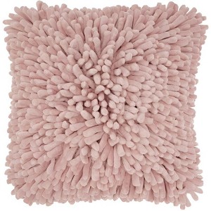 HomeRoots 20" Pale Pink Soft Nubby Shag Throw Pillow - 1 of 3