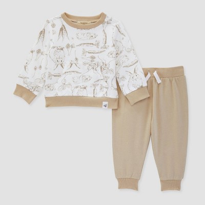 Image of Burt's Bees Baby® Baby Bunny Sweatshirt & Pants Set - Beige 12M