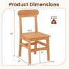 Costway 1/2 PCS Patio Teak Wood Chair  Wooden Armless Dining Chair with Slatted Seat - 3 of 4