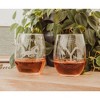 Silver Buffalo Yellowstone Dutton Ranch 20-Ounce Stemless Wine Glasses | Set of 2 - 4 of 4